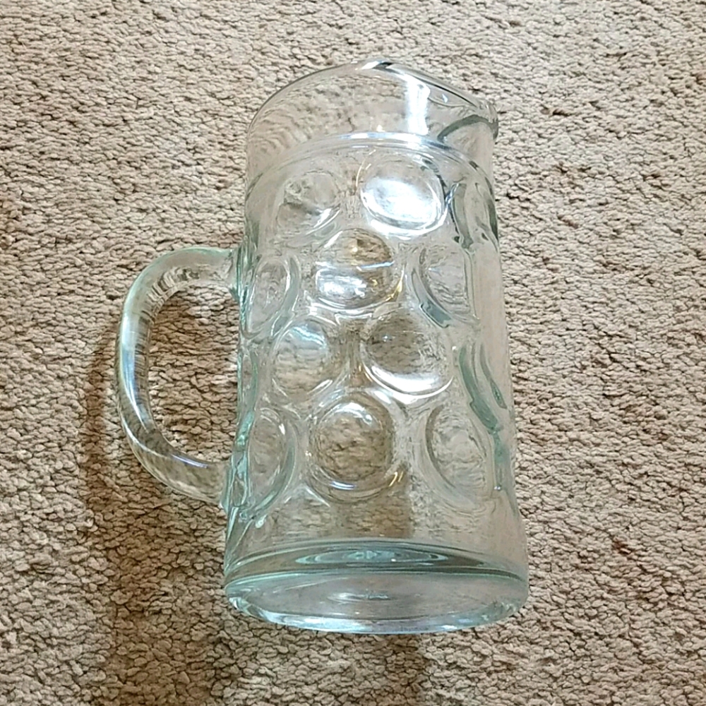 Vintage clear glass pitcher mug